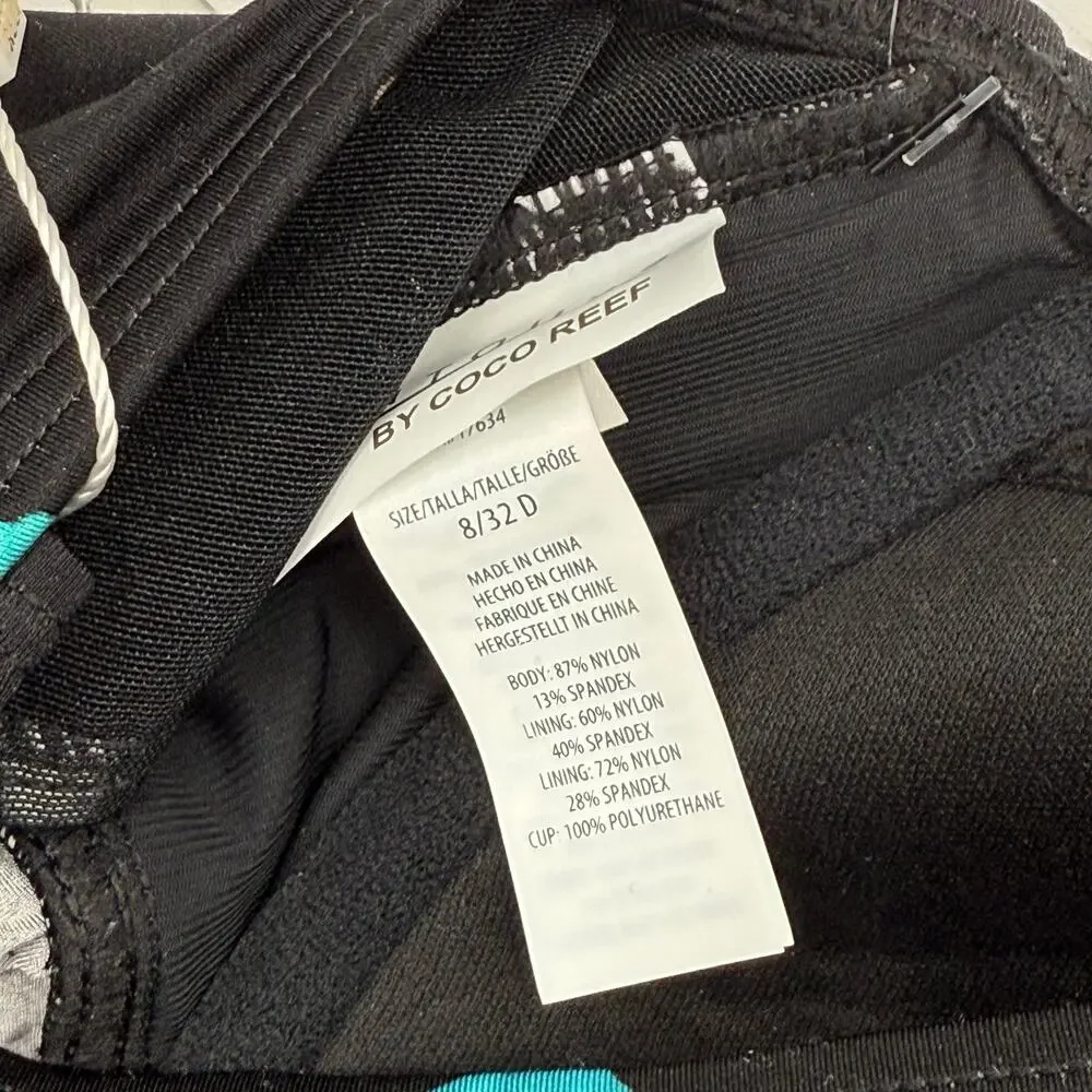 CONTOURS BY COCO REEF Tankini Top Size 8/32D NWT Black Underwire Shapemaker - Picture 12 of 16